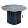 4 Seater Round Aluminium Outdoor Garden Dining Table with Ribbed Base & Beige Rope Chairs