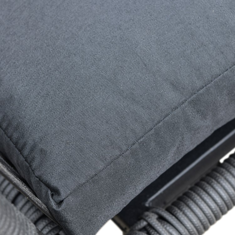 4 Seater Black Rope Wicker Outdoor Garden Dining Set with Matching Parasol