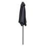 4 Seater Black Rope Wicker Outdoor Dining Set with Parasol