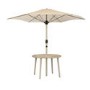 4 Seater Beige Rope Wicker Outdoor Garden Dining Set with Matching Parasol