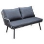 Black Rope Effect Corner Sofa Set with Matching Stools and Parasol