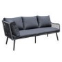 Black Rope Effect Corner Sofa Set with Matching Stools and Parasol