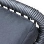 Black Rope Effect Corner Sofa Set with Matching Stools and Parasol
