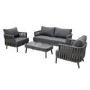 4 Seater Rope Detail Sofa and Armchair Set with Coffee Table