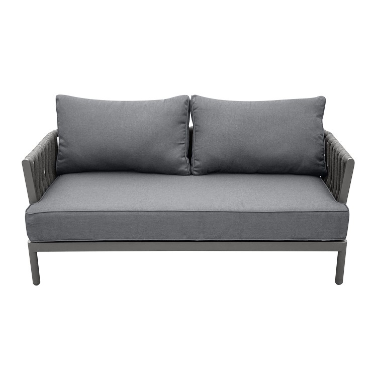 4 Seater Rope Detail Sofa and Armchair Set with Coffee Table