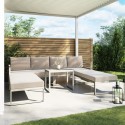FTR215 4 Seater Cream Modular Stackable Garden Sofa with Waterproof Cover