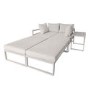 4 Seater Cream Modular Stackable Garden Sofa with Waterproof Cover