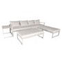 4 Seater Cream Modular Stackable Garden Sofa with Waterproof Cover