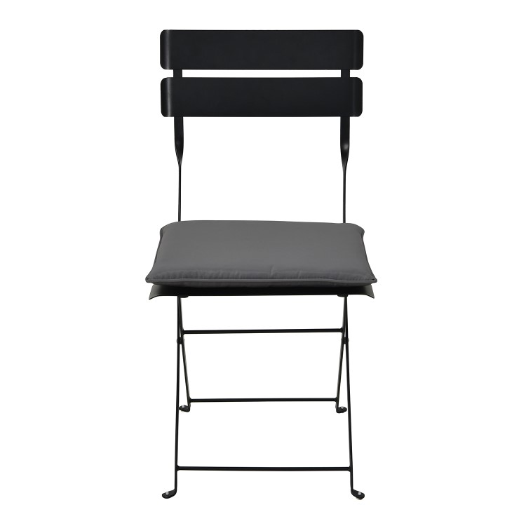 Black Aluminium Space-Saving Balcony Bistro Set with Folding Chairs & Planter Box