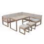 7 Seater Aluminium Garden Corner Sofa Set with Cushioned Stools & Matching Table