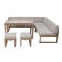 7 Seater Aluminium Garden Corner Sofa Set with Cushioned Stools & Matching Table