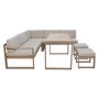 7 Seater Aluminium Garden Corner Sofa Set with Cushioned Stools & Matching Table