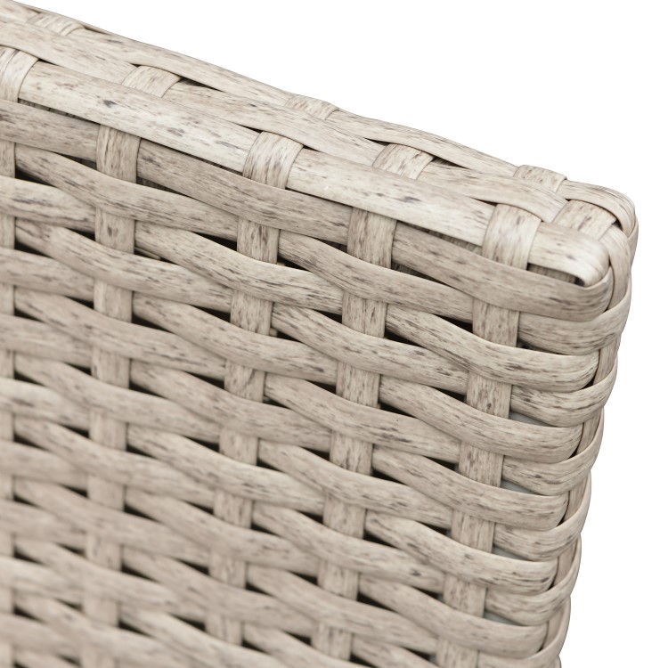 4 Seater Beige Rattan Cube Outdoor Dining Set with Parasol