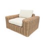 3 Seater Chunky Rattan Garden Beige Sofa & Armchair Set with Matching Coffee Table