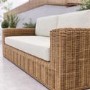 3 Seater Chunky Rattan Garden Beige Sofa & Armchair Set with Matching Coffee Table