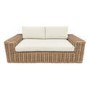 3 Seater Chunky Rattan Garden Beige Sofa & Armchair Set with Matching Coffee Table