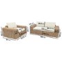 3 Seater Thick Rattan Armchair & Sofa Garden Set