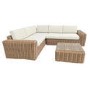5 Seater Beige Rattan Garden Corner Sofa with Matching Coffee Table
