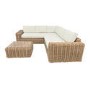 5 Seater Beige Rattan Garden Corner Sofa with Matching Coffee Table