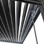 3 x 3m LED Light Heavy Duty Charcoal Aluminium Pergola with Louvred Shutter Roof Two Textilene Side Panel