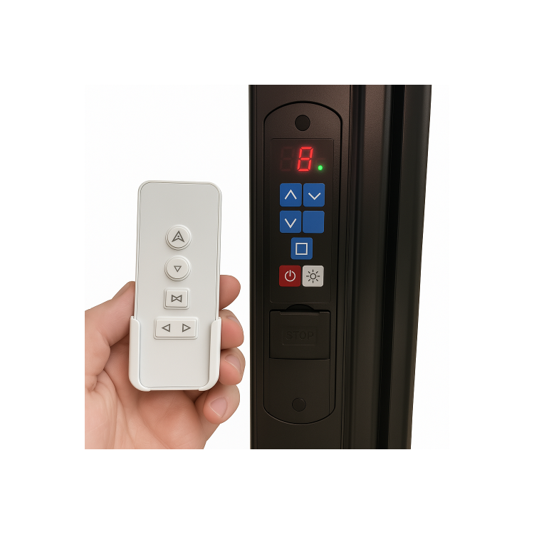 3 x 3m LED Light Heavy Duty Charcoal Aluminium Pergola with Louvred Shutter Roof Two Textilene Side Panel