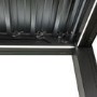 3 x 3m LED Light Heavy Duty Charcoal Aluminium Pergola with Louvred Shutter Roof Two Textilene Side Panel