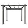3 x 3m Aluminium Charcoal Pergola with Retractable Fabric Roof
