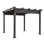 3 x 3m Aluminium Charcoal Pergola with Retractable Fabric Roof