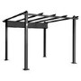 3 x 3m Aluminium Charcoal Pergola with Retractable Fabric Roof