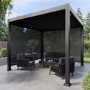 3 x 3m Heavy Duty Aluminium Charcoal Louvred Pergola & 2 Textilene Side Panels