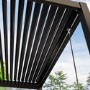 3 x 3m Heavy Duty Aluminium Charcoal Louvred Pergola & 2 Textilene Side Panels