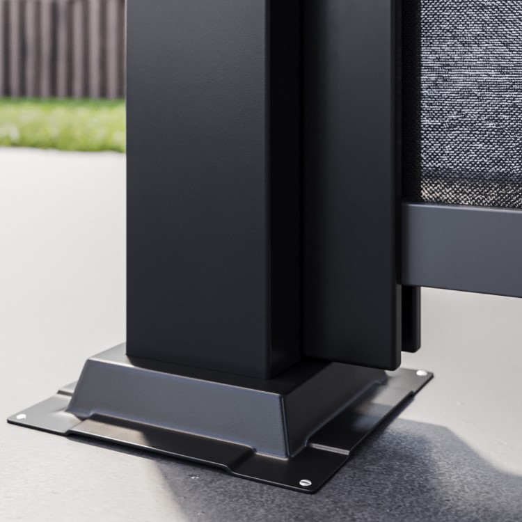 3 x 3m Heavy Duty Aluminium Charcoal Louvred Pergola & 2 Textilene Side Panels