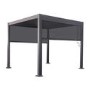 3 x 3m Heavy Duty Aluminium Charcoal Louvred Pergola & 2 Textilene Side Panels