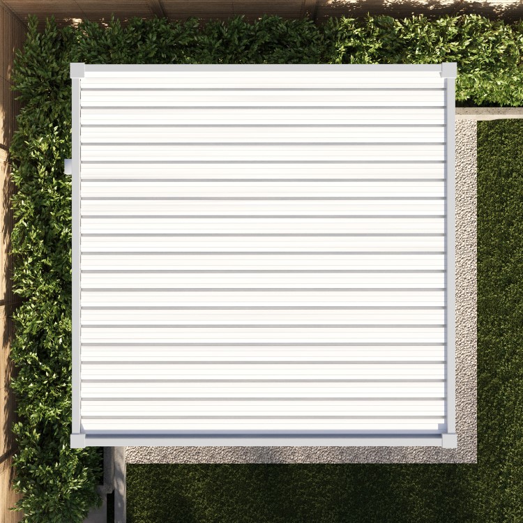 3 x 3m Heavy Duty Aluminium White Louvred Pergola & 2 Textilene Side Panels