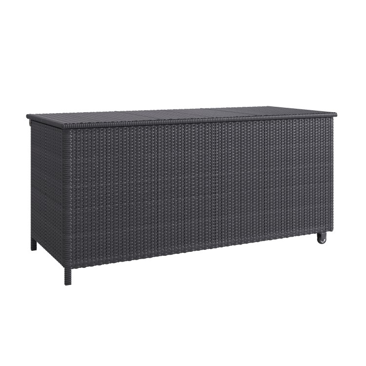 Medium Charcoal Rattan Garden Storage Box - 132.5 x 54.5cm