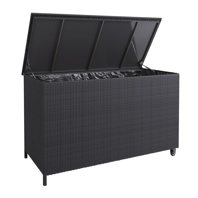 Large Charcoal Rattan Garden Storage Box - 159 x 75cm
