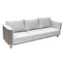 5 Seater Beige Aluminium and Rattan Sofa Set with Matching Coffee Table