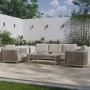 5 Seater Beige Aluminium and Rattan Sofa Set with Matching Coffee Table