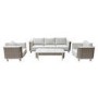 5 Seater Beige Aluminium and Rattan Sofa Set with Matching Coffee Table