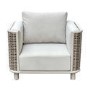 5 Seater Beige Aluminium and Rattan Sofa Set with Matching Coffee Table