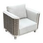 5 Seater Beige Aluminium and Rattan Sofa Set with Matching Coffee Table
