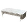 5 Seater Beige Aluminium and Rattan Sofa Set with Matching Coffee Table