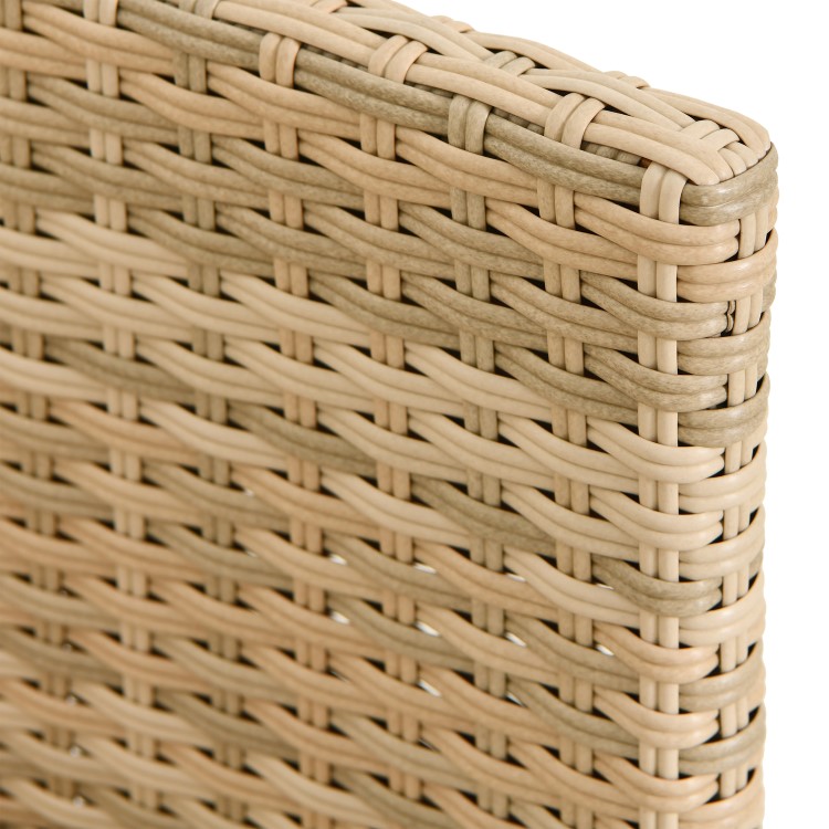 4 Seater Beige Rattan Cube Garden Dining Set with Matching Parasol