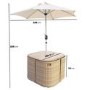 4 Seater Beige Rattan Cube Garden Dining Set with Matching Parasol