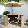 4 Seater Beige Rattan Cube Garden Dining Set with Matching Parasol
