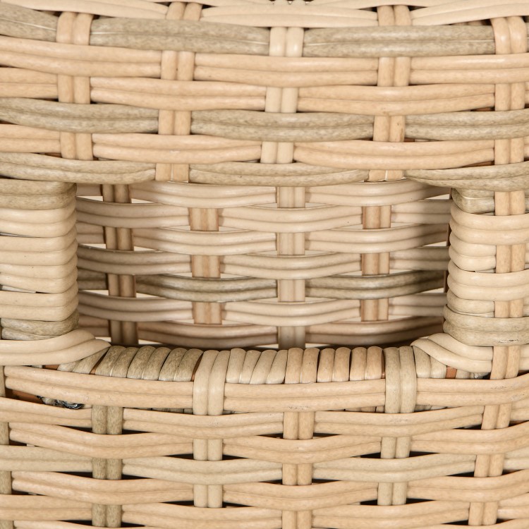 4 Seater Beige Rattan Cube Garden Dining Set with Matching Parasol