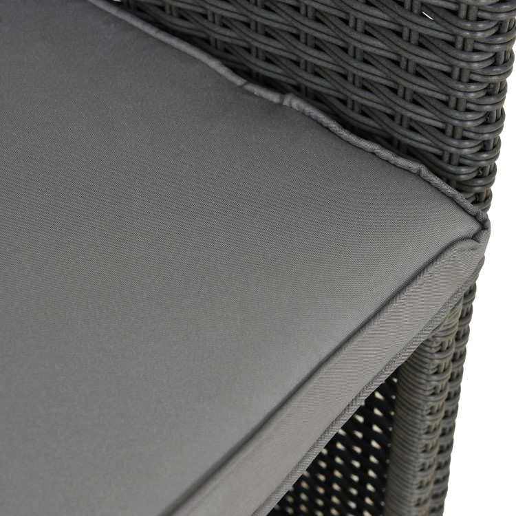 4 Seater Grey Rattan Cube Garden Dining Set with Matching Parasol