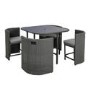 4 Seater Grey Rattan Cube Garden Dining Set with Matching Parasol