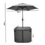 4 Seater Grey Rattan Cube Garden Dining Set with Matching Parasol