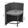4 Seater Grey Rattan Cube Garden Dining Set with Matching Parasol
